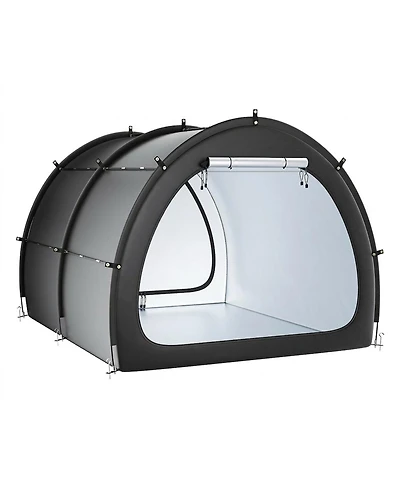 Gouun Outdoor Bike Storage Tent for 5+ Bikes, Waterproof Fan-Shaped Cover with Ventilated Window