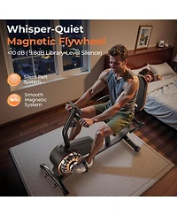 Fed Fitness Recumbent Exercise Bike for Home, 350LB Capacity, 16-Level Magnetic Resistance, Lcd Monitor and Pulse Sensors
