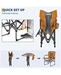 gaomon 1PC Portable Outdoor Camping Chair, Aluminum Folding Director Chair with Side Pocket