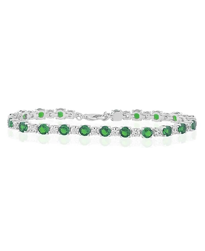 Simona Radiant Alternating Round Color and Clear Cz Tennis Bracelet