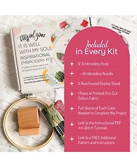 Gnuadz Elly Grace Embroidery Kit Hoop Beginners Adults Thread Included It Is Well
