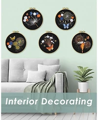Gnuadz 5 Sets Embroidery Kit Fireworks Butterfly Beginners Set