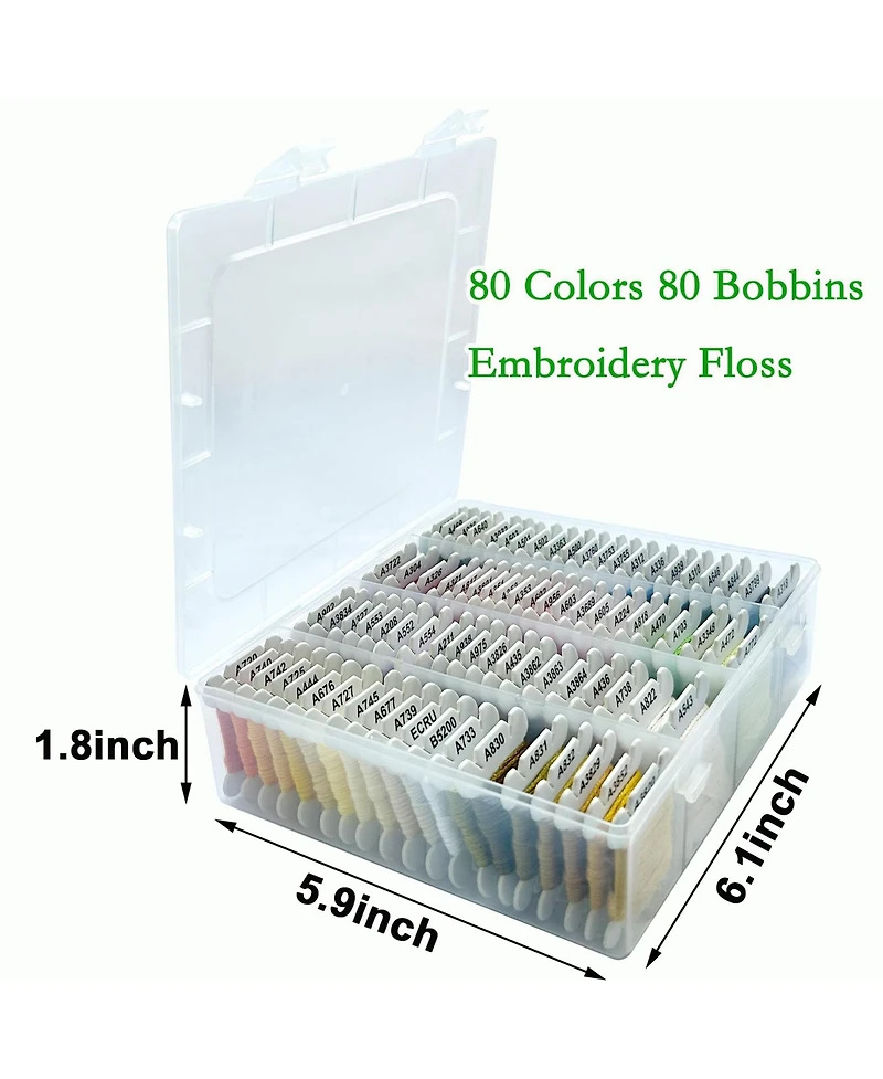 Gnuadz 80-color Friendship Bracelet Embroidery Floss Kit