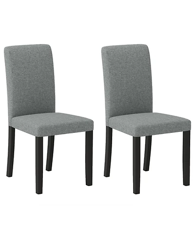 Slickblue Dining Chair Set of 2 Mid Century Style with Solid Rubber Wood Legs
