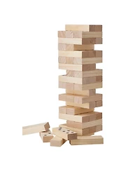 Mecale Large Tumbling Tower 54 Pine Wood Blocks with Carry Bag and Scoreboard