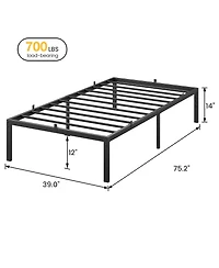 homfan 14Inch Heavy Duty Metal Platform Bed Frame - Sturdy Low Profile Mattress Foundation