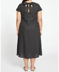 Universal Standard Plus Louvre Bow Back Linen Dress