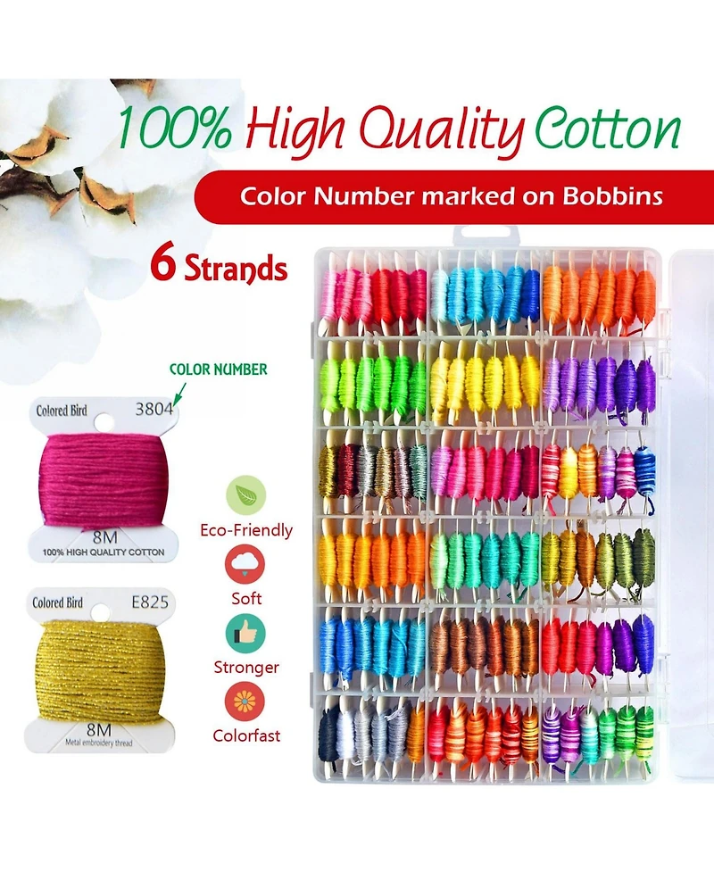 Gnuadz Embroidery Floss Bracelet Thread Organizer Box 108 Colors