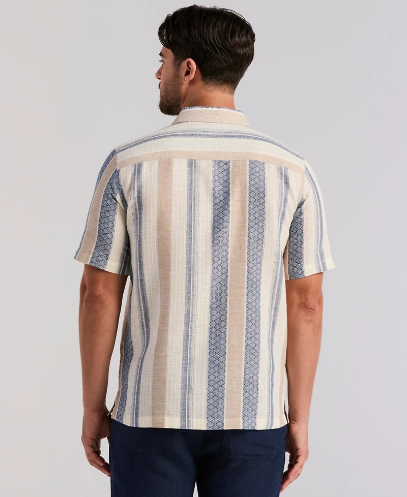 Cubavera Men's Striped All Over Dobby Shirt