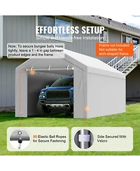 Gouun Carport Replacement Canopy Top + Side Wall 10x20 ft, Waterproof Uv-Protected Garage Tent Tarp