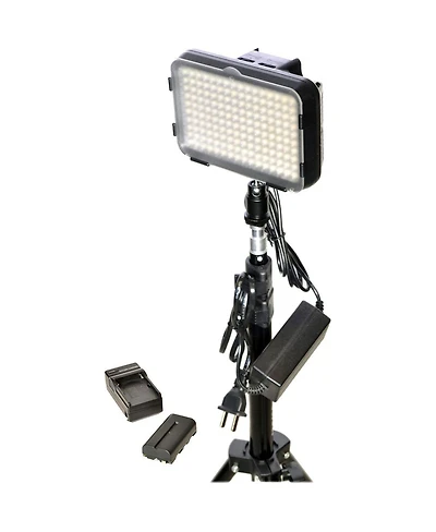 Bescor XT160 Bi-Color Led On-Camera 1-Light Kit, Includes Stand, Ac Adapter, Np-f-Type Battery and Multi-Voltage Charger