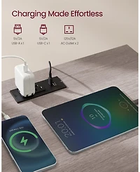 Slickblue Nightstand with Charging Station and Drawer Storage Design