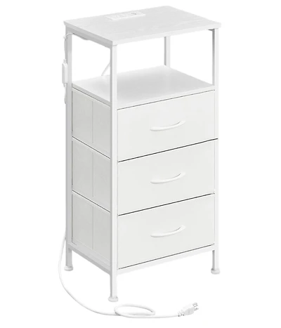 Slickblue Led Smart Bedside Table with Charging Station and App Control