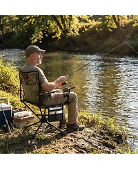 Gouun 360-Degree Silent Swivel Hunting Chair, Portable Foldable Seat with Cup Holder and Storage Pockets