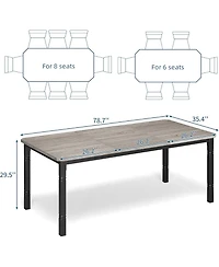 gaomon Industrial Dining Table with Chamfer Corner Kitchen Table with Heavy Duty Metal Legs for Dining Room, Kitchen, Living Room
