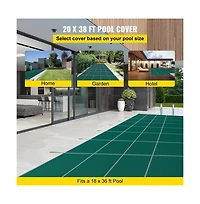 Sugift Pool Safety Cover 20x38 feet Rectangle Inground Winter Cover with Center End Step