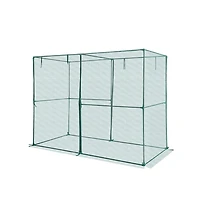 Sugift Crop Cage Plant Protection Tent 7.8x3.9x5.9 ft Steel Frame Garden Netting