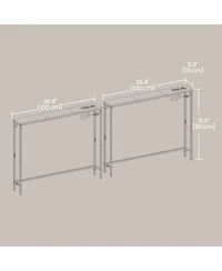 Slickblue Slim Sofa Console Table with Charging Station and Power Outlets