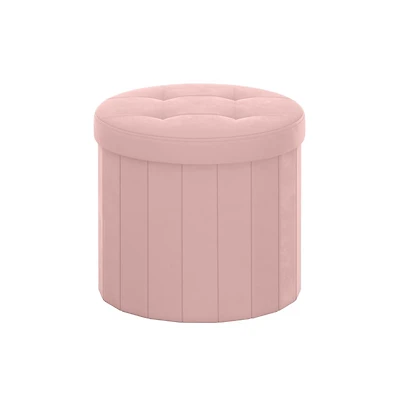Slickblue Modern Round Storage Ottoman with Removable Top Lid Seat