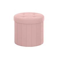 Slickblue Modern Round Storage Ottoman with Removable Top Lid Seat