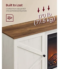 Slickblue Farmhouse Style Entertainment Center with Sliding Barn Door Storage