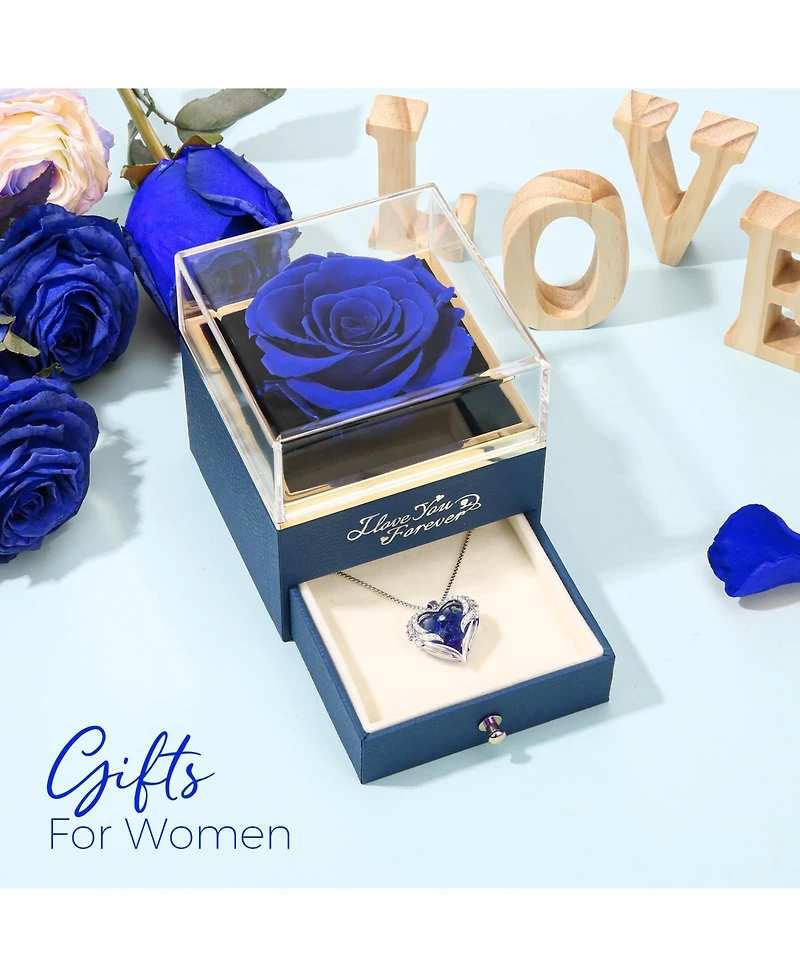 Gnuadz Preserved Rose Angel Wings Necklace Gift For Her