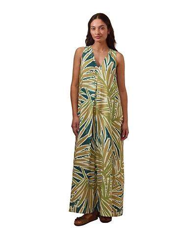 Celtic & Co. Women's Sleeveless V-Neck Linen Maxi Dress