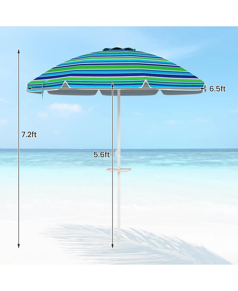 Gouun 7.2 feet Portable Beach Umbrella with Sand Anchor and Tilt Mechanism