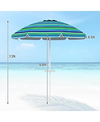 Gouun 7.2 feet Portable Beach Umbrella with Sand Anchor and Tilt Mechanism
