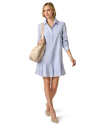 Adrianna Papell Women's Stripe Collared Shirt Shift Dress