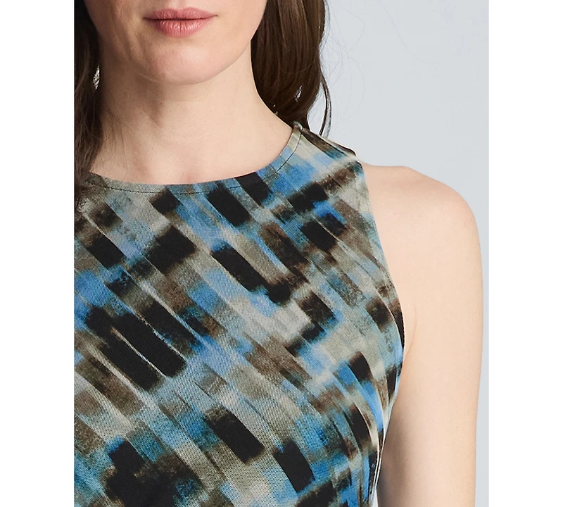 Kenneth Cole Women's Sandra Printed Side Ruched Midi Dress