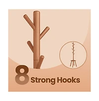 Slickblue Modern Tall Coat Rack with Hooks and Top Shelf for Entryway
