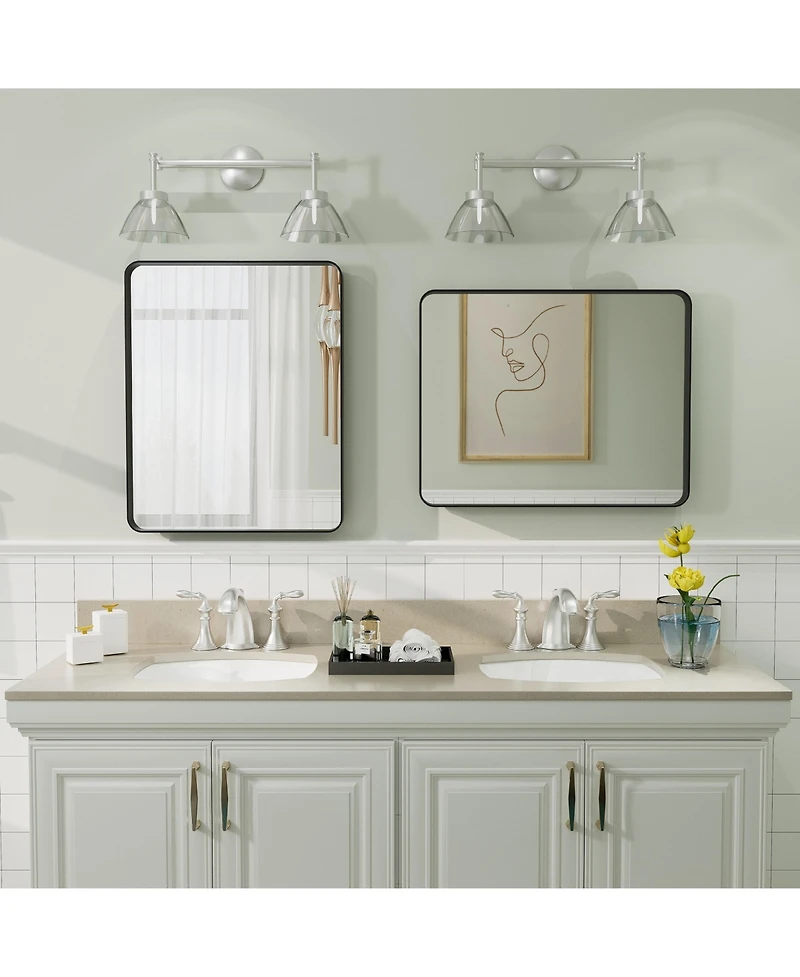 Apmir 16" x 20" High-Strength Tempered Glass and Aluminum Alloy Framed Wall Decor Bathroom Vanity Mirror