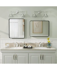 Apmir 16" x 20" High-Strength Tempered Glass and Aluminum Alloy Framed Wall Decor Bathroom Vanity Mirror