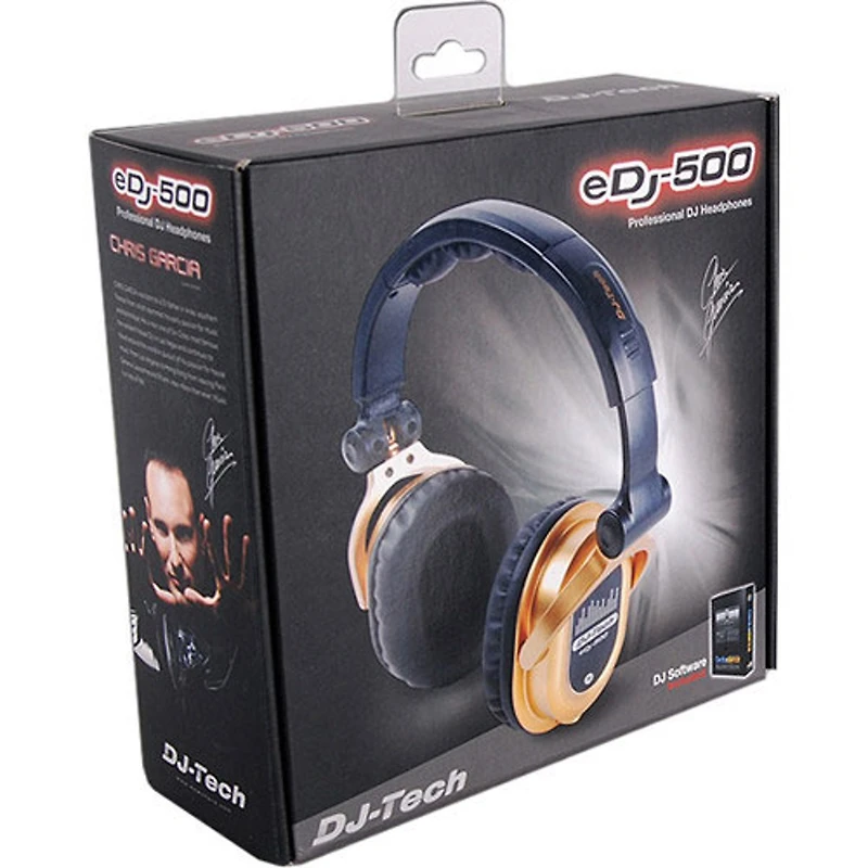 Dj Tech Edj-500 Dj Chris Garcia Professional Headphones with Adapter with Adapter, Gold