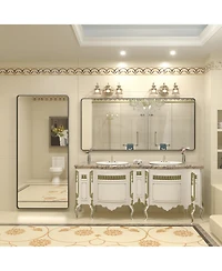 Apmir 72" x 32" High-Strength Tempered Glass and Aluminum Alloy Framed Wall Decor Bathroom Vanity Mirror