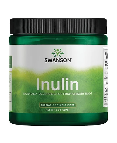 Swanson Inulin Prebiotic Soluble Fiber Powder for Digestive Health qualityly Occurring Fos from Chicory Root Supporting Gut Performance 8 Ounce
