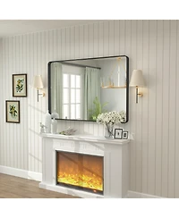Apmir 48" x 32" High-Strength Tempered Glass and Aluminum Alloy Framed Wall Decor Bathroom Vanity Mirror
