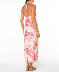 Roxy Women's Beach Day Floral Printed Halter Neck Dress