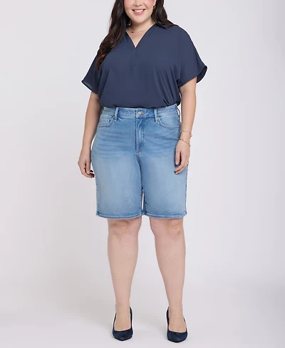 Nydj Plus Lilly Mid-Rise Shorts with Lift Tuck Technology