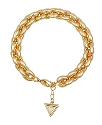Guess Gold-Tone Crystal Link Chain Bracelet