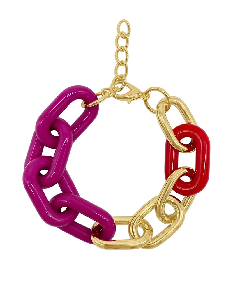Adornia Gold 3-Pc. Color Link Bracelet Set