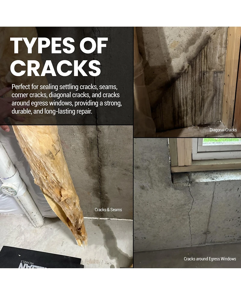 RadonSeal Concrete Foundation Crack Diy Repair Kit for Basement Wall Cracks