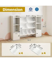 Gouun Kids Toy Storage and Bookshelf with Boxes and Open Shelves