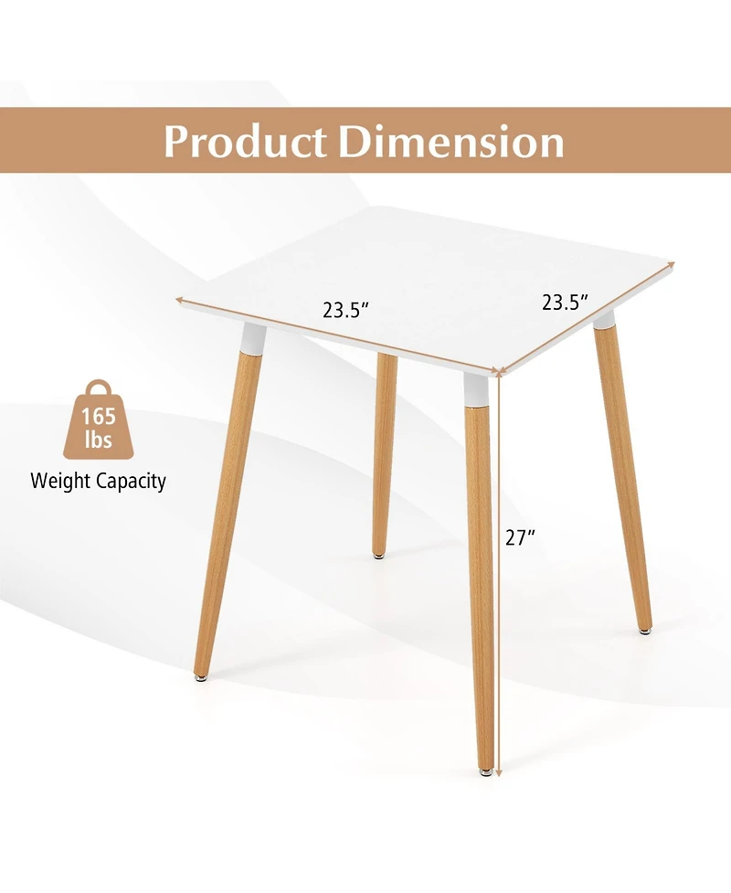 Gouun Square Dining Table with Adjustable Foot Pads