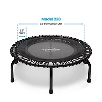 JumpSport 220 in-Home Cardio Fitness Rebounder, 39-inch | Mini Trampoline with Arched-Legged & Videos Included | Safe, Sturdy and Low-Impact