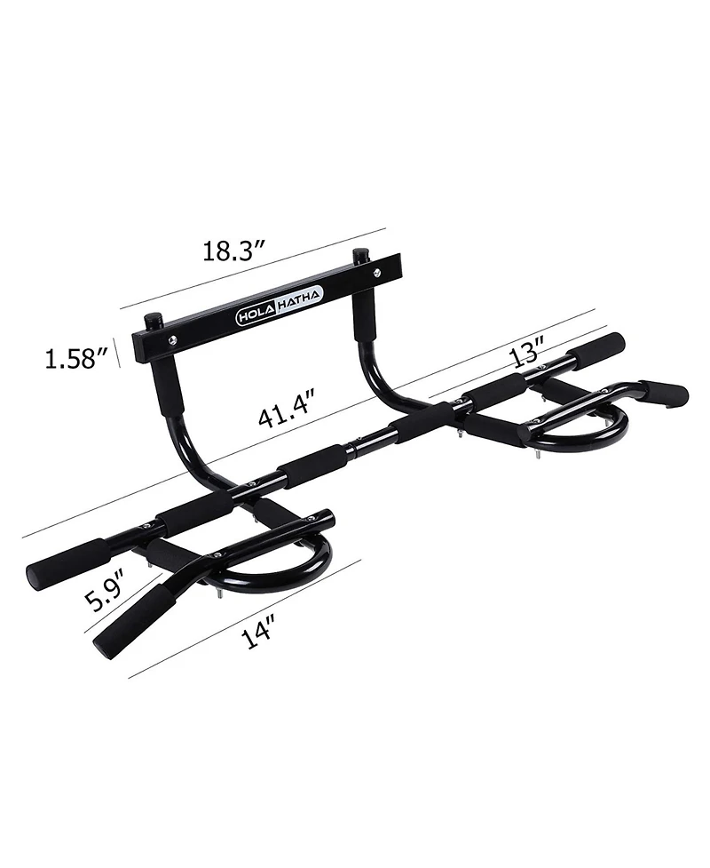 HolaHatha Home Workout Door Pull Up Chin Up Bar for Doorway Exercise Fitness