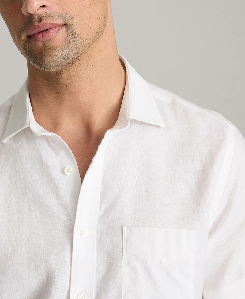 UNTUCKit Men's Regular Fit Wrinkle Resistant Linen Cameron Button Up Shirt