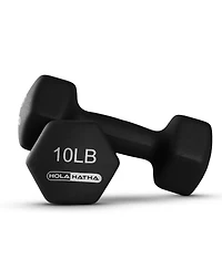 HolaHatha 3, 5, 8, 10, 12 & 15 Pound Neoprene Dumbbell Weight Set w/Storage Rack