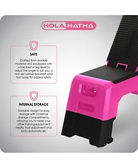 HolaHatha Multifunctional Fitness Aerobic Deck with Storage Compartment, Pink